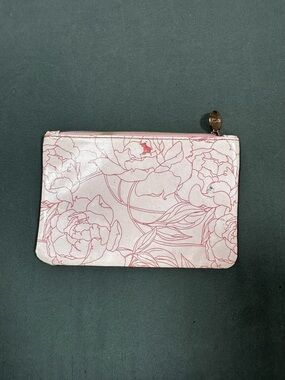 ipsy Pink Floral Outline Cosmetic Pouch